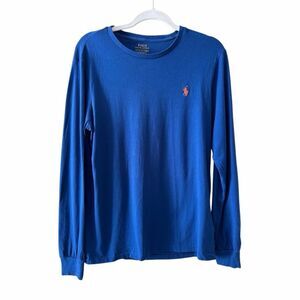 Polo Ralph Lauren Long Sleeve Tee Size Medium Slim Fit Blue 100% Cotton
